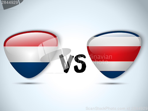 Image of Netherlands versus Costa Rica Flag Soccer Game