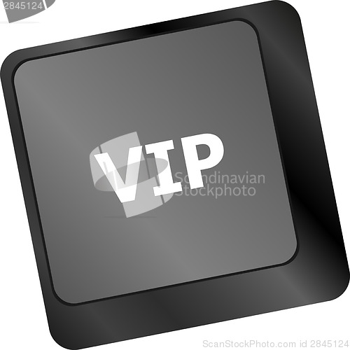 Image of VIP written button keys on computer keyboard