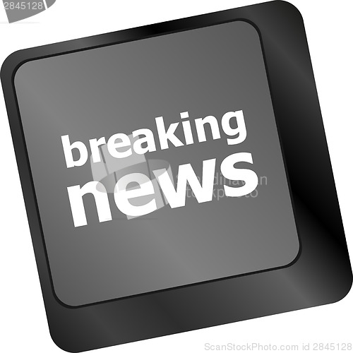 Image of breaking news button on computer keyboard pc key