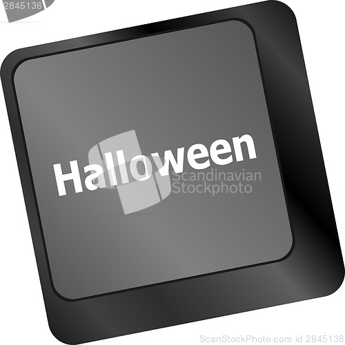 Image of Halloween key on computer keyboard keys isolated
