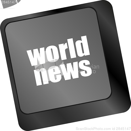 Image of words world news on computer keyboard key