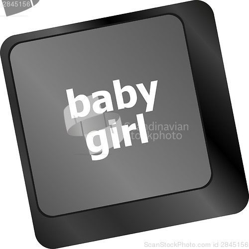 Image of computer keyboard key button - baby girl
