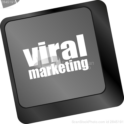 Image of viral marketing word on computer keyboard key