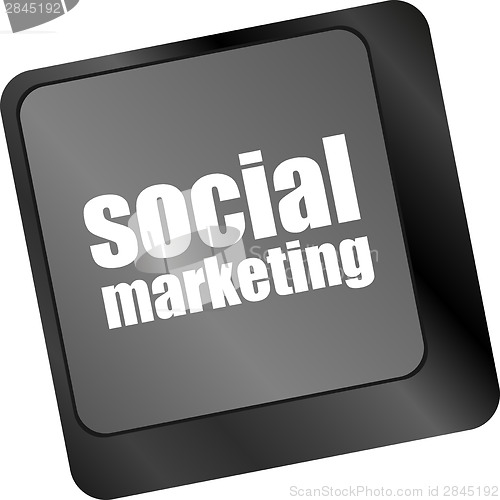 Image of social marketing or internet marketing concepts, with message on enter key of keyboard