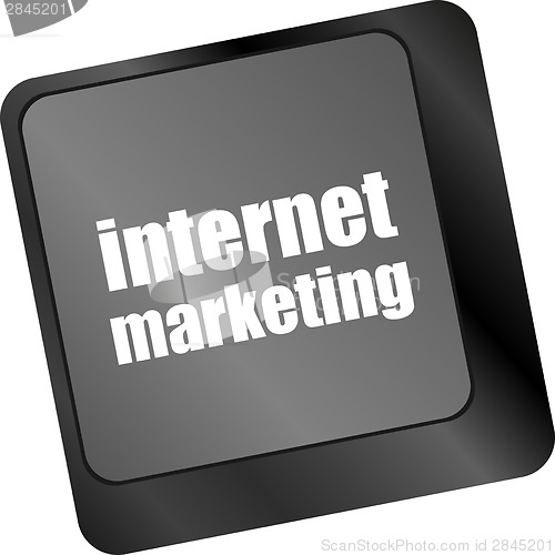 Image of online marketing or internet marketing concepts, with message on enter key of keyboard key