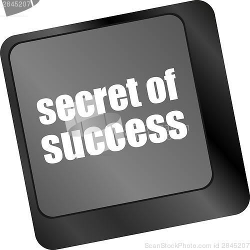 Image of secret of success button on computer keyboard key