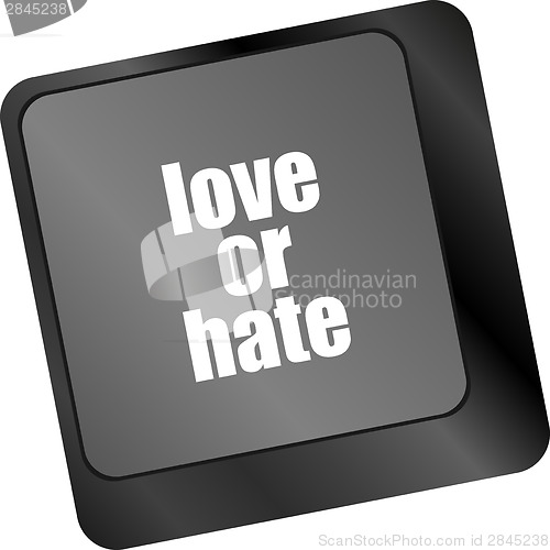 Image of love or hate relationships communication impressions ratings reviews computer keyboard key,