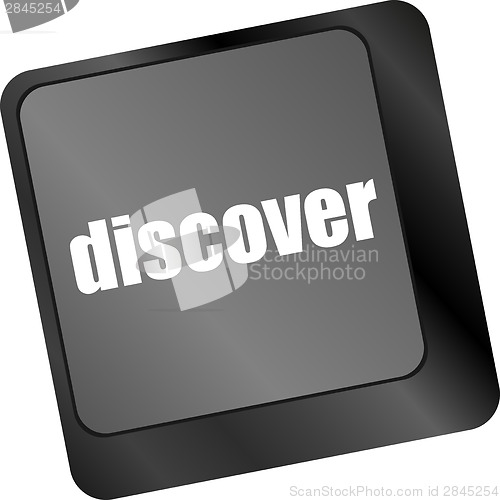 Image of word discover on computer keyboard key
