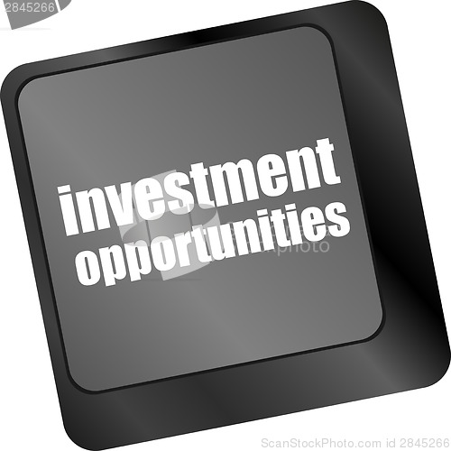 Image of invest or investing concepts, with a message on enter key or keyboard.