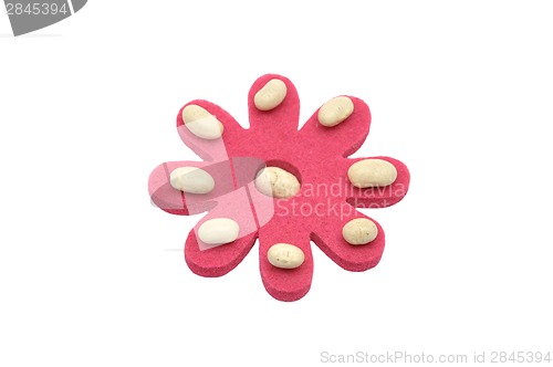Image of White beans and felt decoration