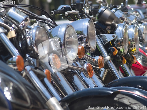 Image of Headlights of motorbikes