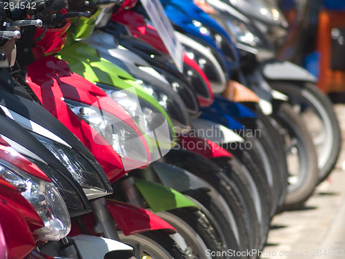 Image of Abstract of light motorbikes