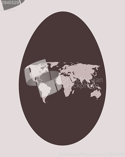 Image of Symbolic illustration of all continents in an egg during eastern