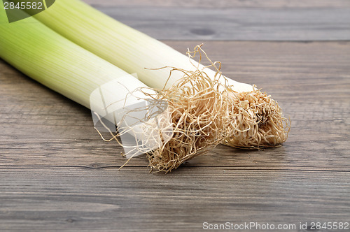 Image of Leek on wood