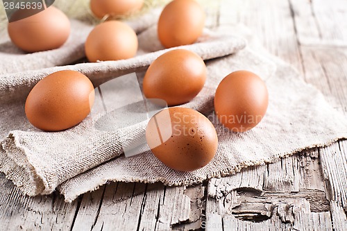 Image of fresh brown eggs 