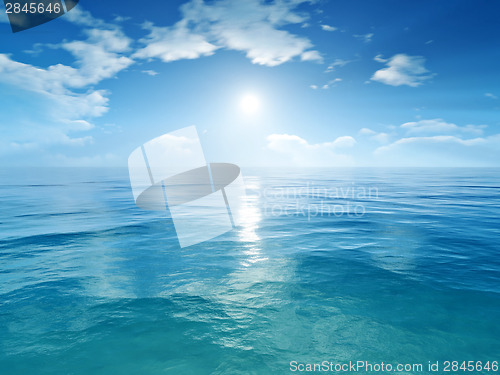 Image of blue sky ocean