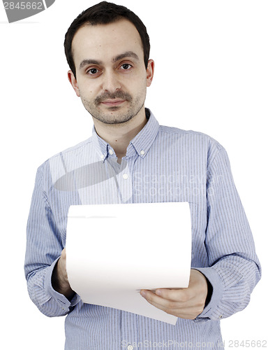 Image of Man holding a paper