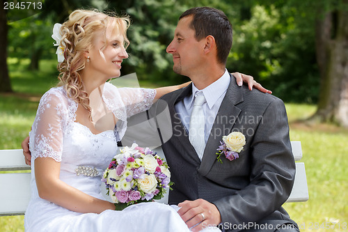 Image of beautiful young wedding couple