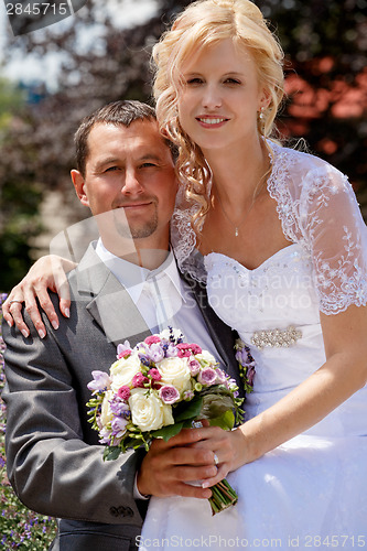 Image of beautiful young wedding couple