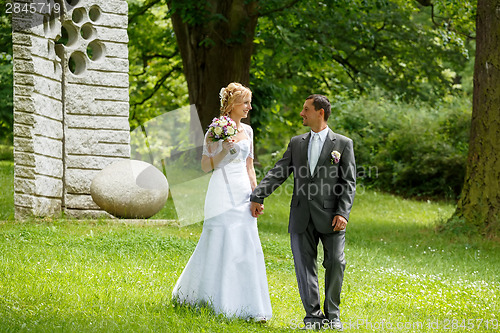 Image of beautiful young wedding couple