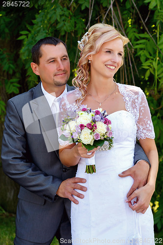 Image of beautiful young wedding couple