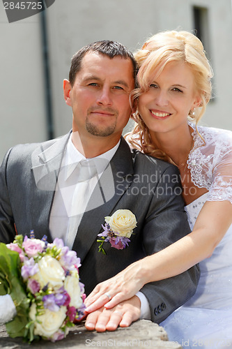 Image of beautiful young wedding couple