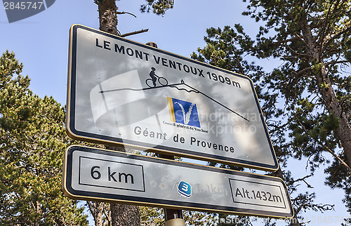 Image of Road Indicator During on Mount Ventoux