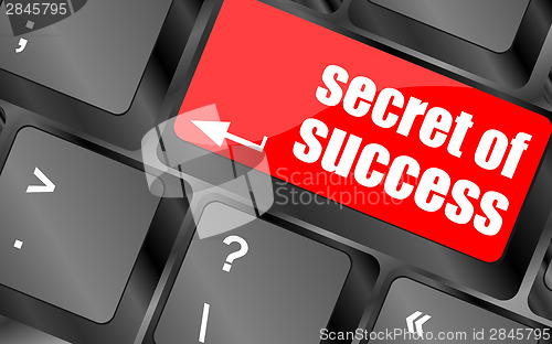 Image of secret of success button on computer keyboard key