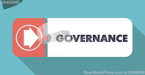 Image of Governance Concept in Flat Design on Blue Backgrounds.