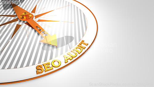 Image of Seo Audit on White Golden Compass.