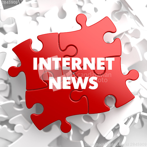 Image of Internet News on Red Puzzle.