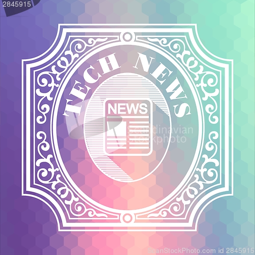 Image of Tech News. Pastels Vintage Design Concept.