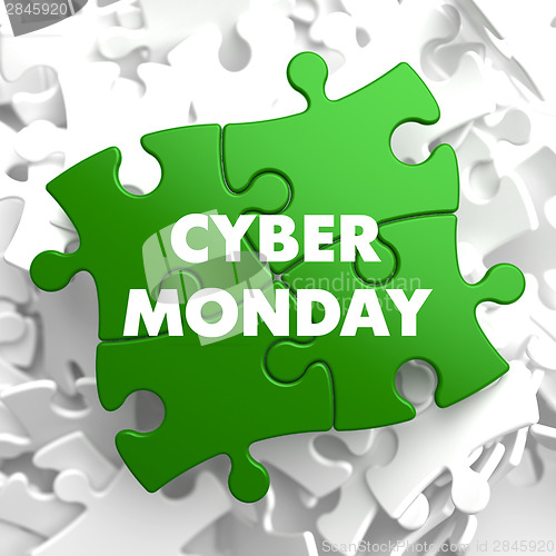 Image of Cyber Monday on Green Puzzle.