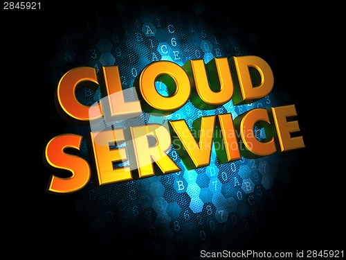 Image of Cloud Service on Digital Background.