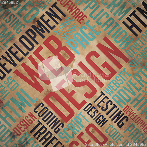 Image of Web Design - Grunge Word Cloud Concept.