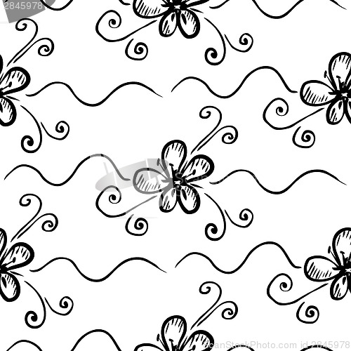 Image of Vector seamless floral background. on white background
