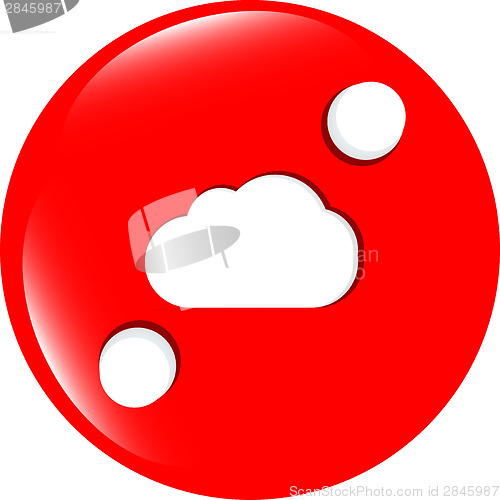 Image of white cloud on internet icon isolated on white