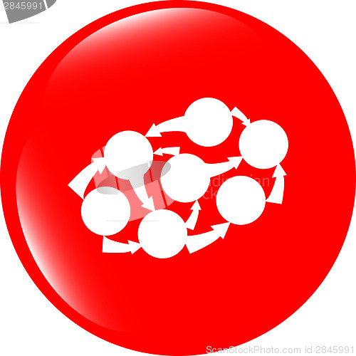 Image of Graph Icon on Round Black Button Collection Original Illustration