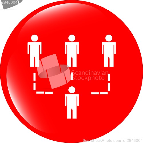 Image of icon button with net of man inside, isolated on white