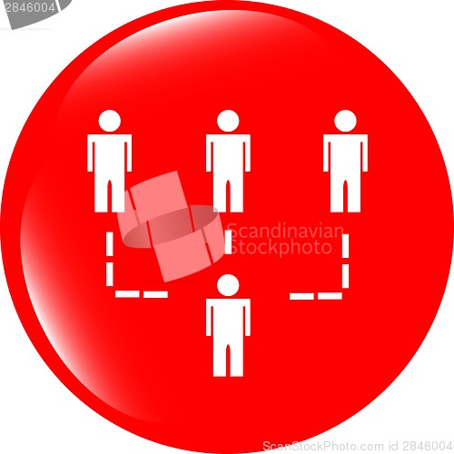 Image of icon button with net of man inside, isolated on white