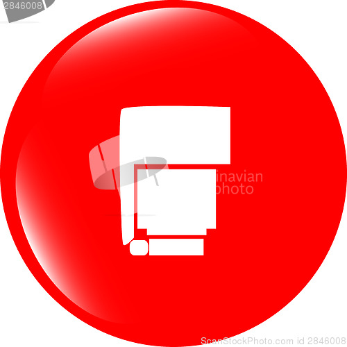Image of photo flash web icon, button isolated on white