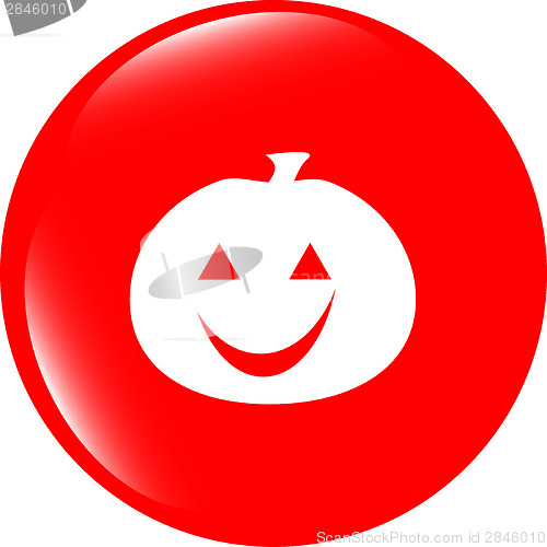 Image of icon of halloween pumpkin on holiday, web button