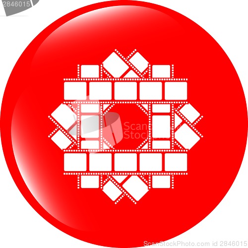 Image of film strip set glossy web icon button