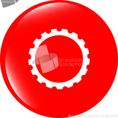 Image of gear web icon, button isolated on white background