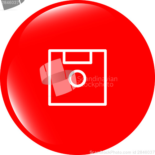 Image of disk web button (icon) isolated on white