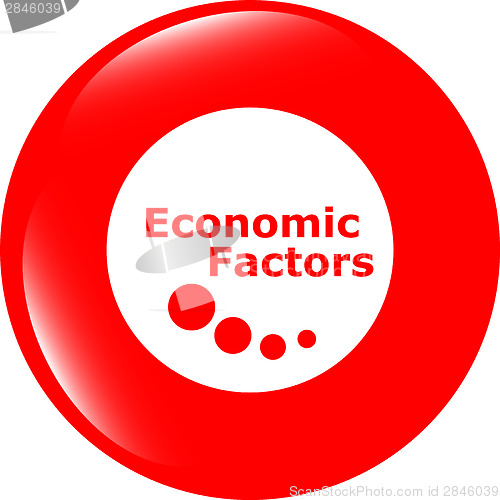 Image of economic factors web button, icon isolated on white