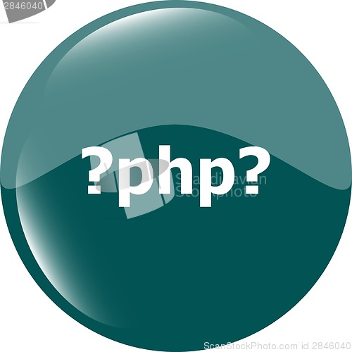 Image of PHP sign icon. Programming language symbol. Circles buttons