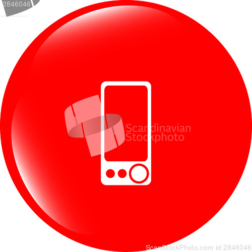 Image of multimedia smartphone icon, button, graphic design element