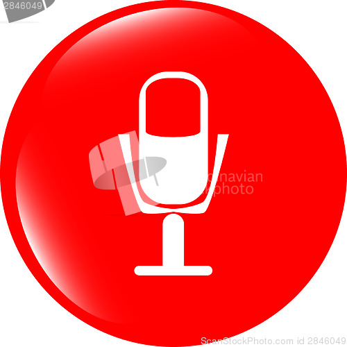 Image of microphone icon web button isolated on white background