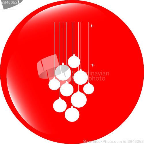Image of isolated christmas ball set on web icon, isolated on white